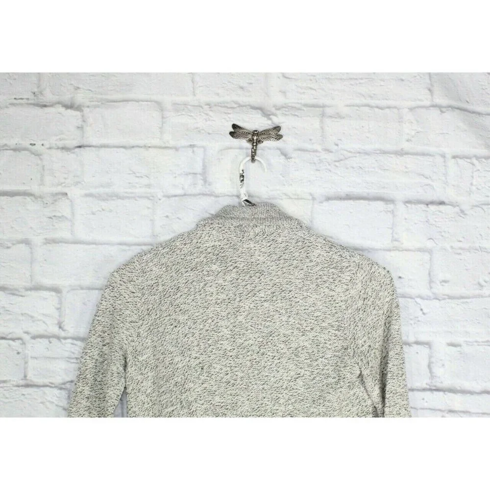 BNCI Blanc Noir White Gray Open Front Shawl Collar Cardigan Sweater XL - Picture 5 of 8